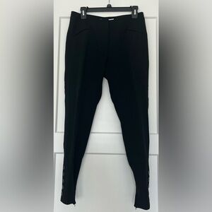 EUC Christian Dior Black‎ Buttoned Women’s Wool & Lycra Tailored Pants, Size 8